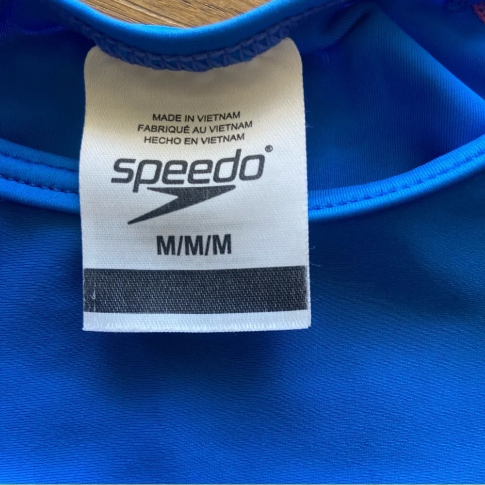 Speedo Girl's Uv Swim Shirt Short Sleeve Printed Rashguard size medium